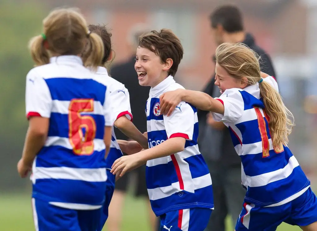 Former Reading youngster Aimee Claypole celebrates with team mates. Photo: Richard Claypole.