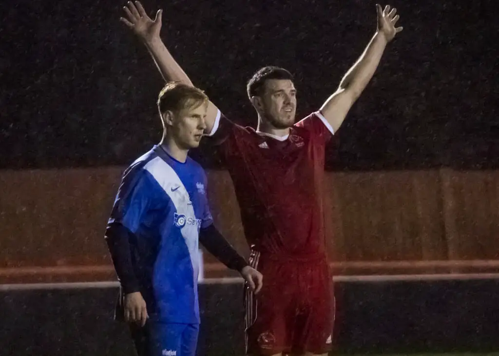 Bracknell Town captain Carl Davies against Binfield FC. Photo: Neil Graham.