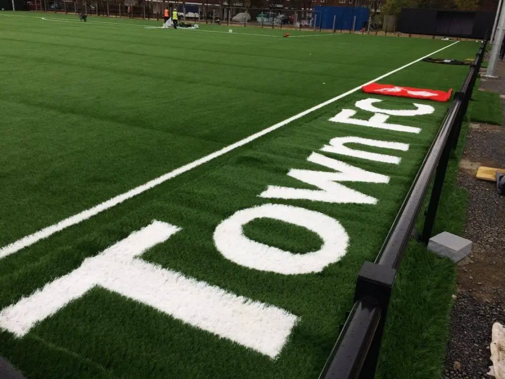 Bracknell Town FC will be cut into the side of the pitch. Photo: Kayne Steinborn-Busse.