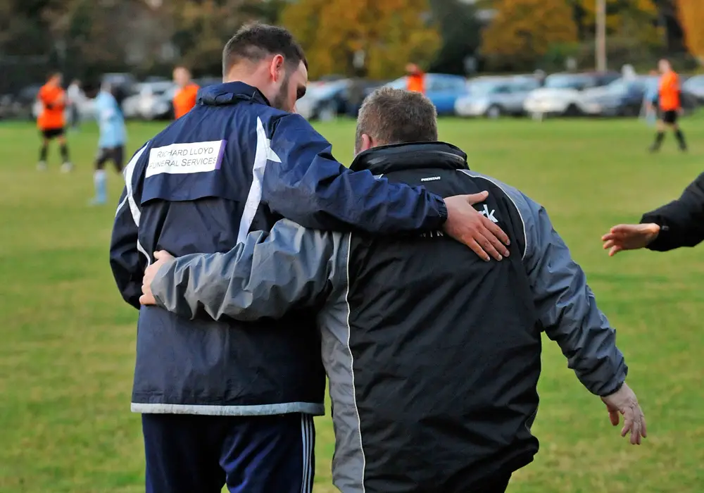 Michael Herbert and Clive McNelly post match. Photo: Mark Pugh.