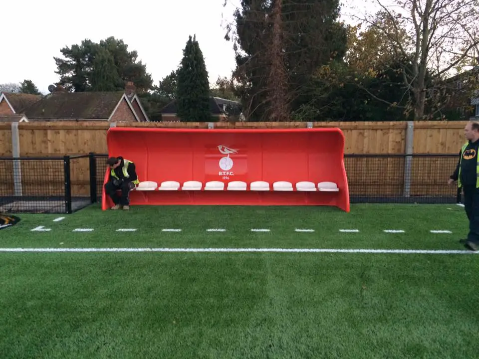 The dugouts have arrived at Bracknell Town FC. Photo: facebook.com/bracknelltownfc