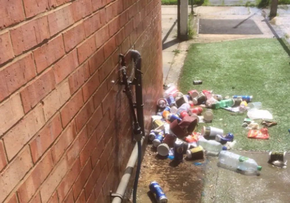 Damage to external piping at Sandhurst Town. Photo: @sandhursttownfc