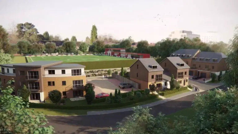 The new housing development on part of Bracknell Town's Larges Lane ground.