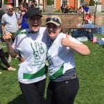 Leanne Harkins (left) and Abi Dixon at Bracknell Half Marathon.