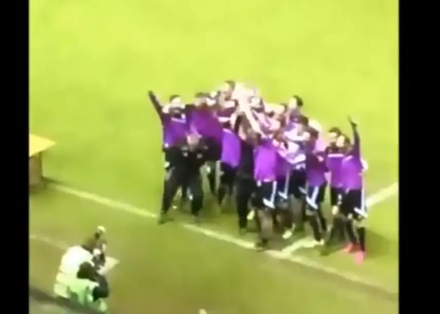 Henley Town celebrate winning the Reading Senior Cup.