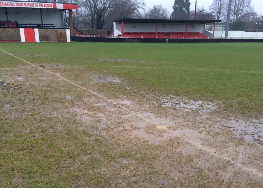 Flooded Larges Lane. A very common site at Bracknell Town. Photo: Chris Day.