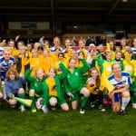 Laurel Park girls are mascots at Reading FC Women. Photo: Neil Graham.