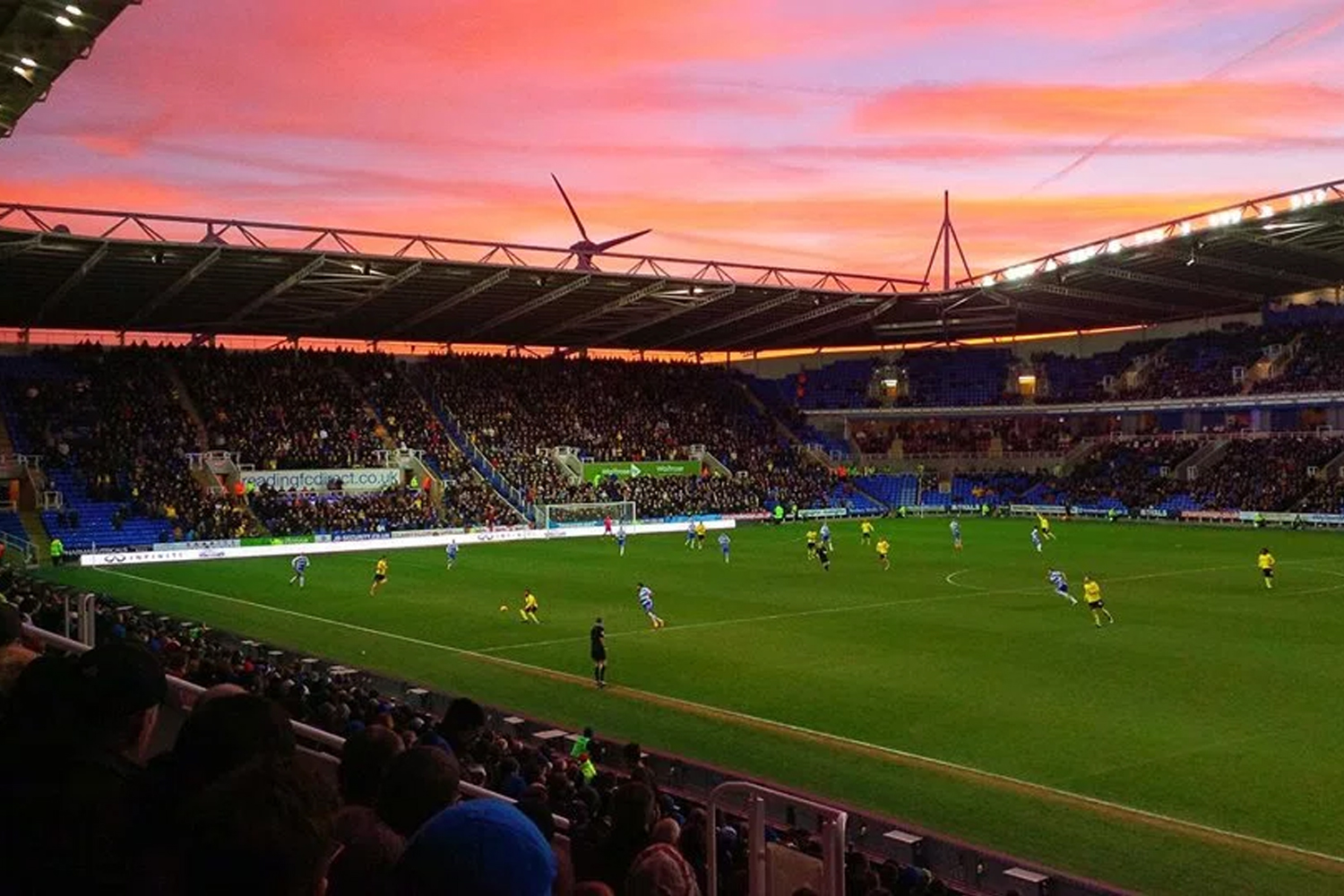 Sunset over Madejski Stadium in Reading. Photo: getreading.co.uk