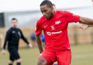 Jemel Johnson in action for Binfield FC. Photo: Colin Byers.