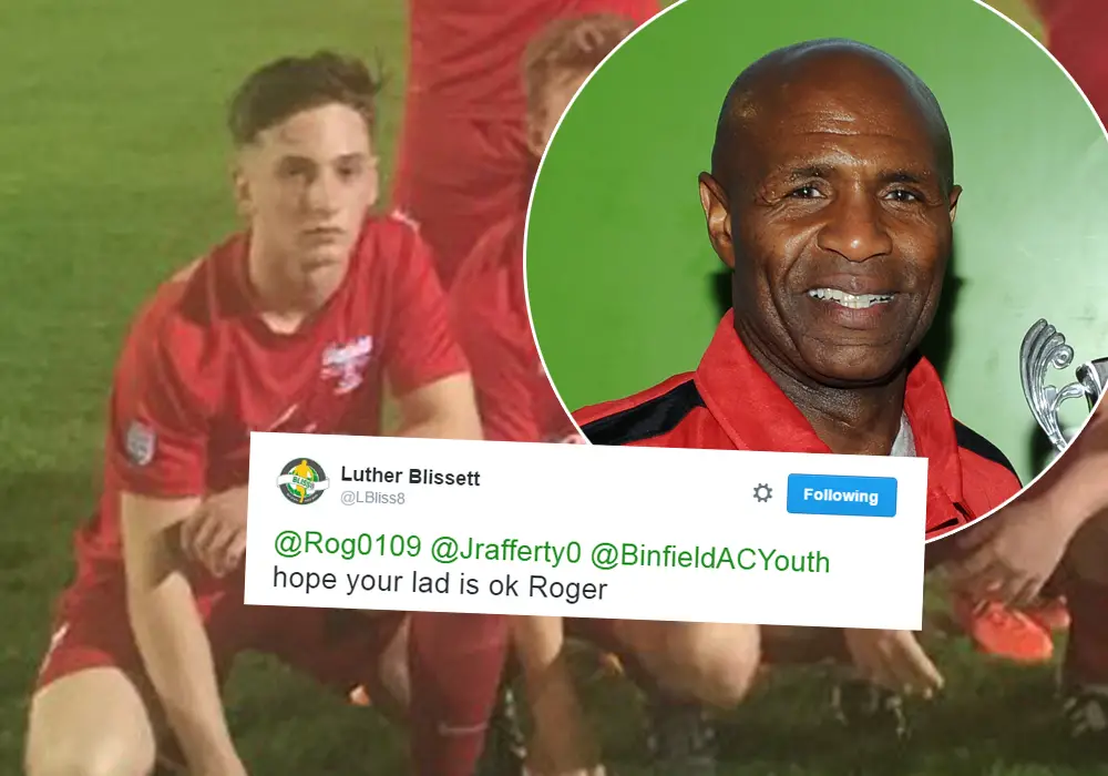 Binfield's Jake Rafferty and inset Luther Blissett. Photo's: getreading.co.uk and @binfieldacyouth.