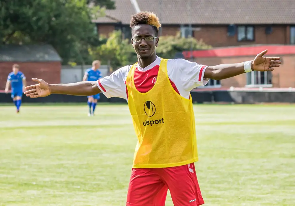 Bracknell Town FC's William Kyeremeh. Photo: Neil Graham.
