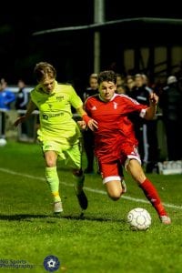 Seb Bowerman playing for Bracknell Town FC. Photo: Neil Graham.