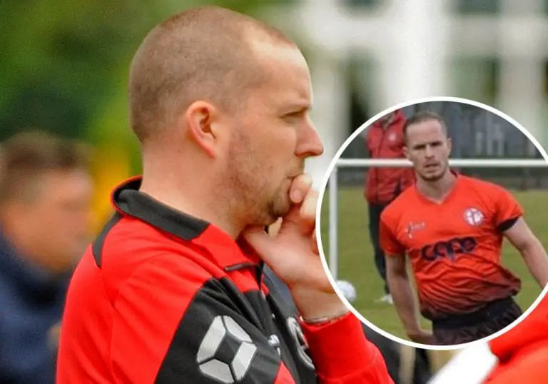 AFC Aldermaston manager Kieran Jennings and inset, Richard Jones. Photo: Mark Pugh.