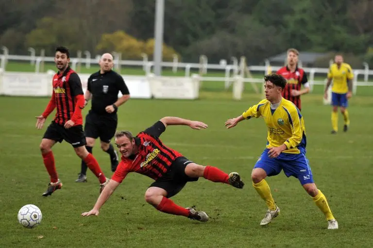 Ascot United frontman Samir Regragui scores twice for the Yellamen. Photo: Mark Pugh.