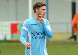 Woodley United FC's Charlie Oakley. Photo: Mark Pugh.