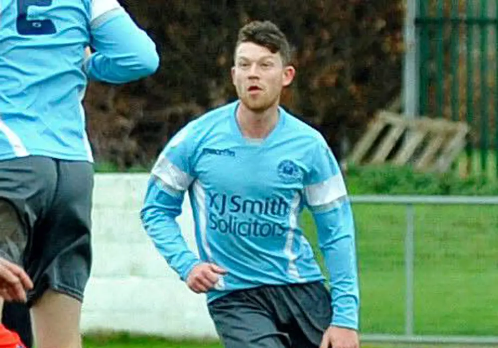 Woodley United FC's Danny Horscroft. Photo: Mark Pugh.