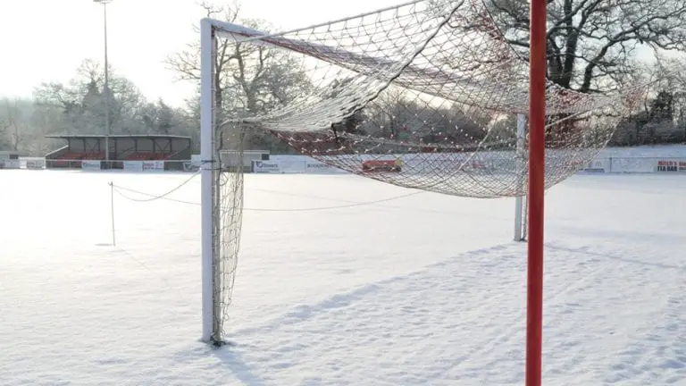 Snow covered Binfield FC. Photo: Colin Byers.