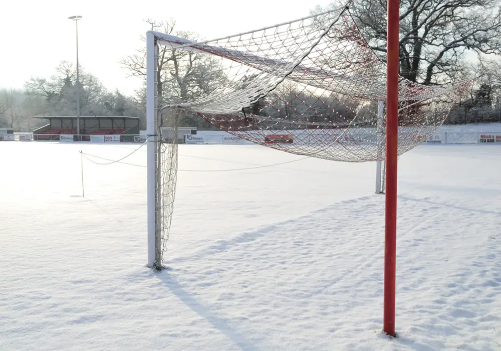 Snow covered Binfield FC. Photo: Colin Byers.