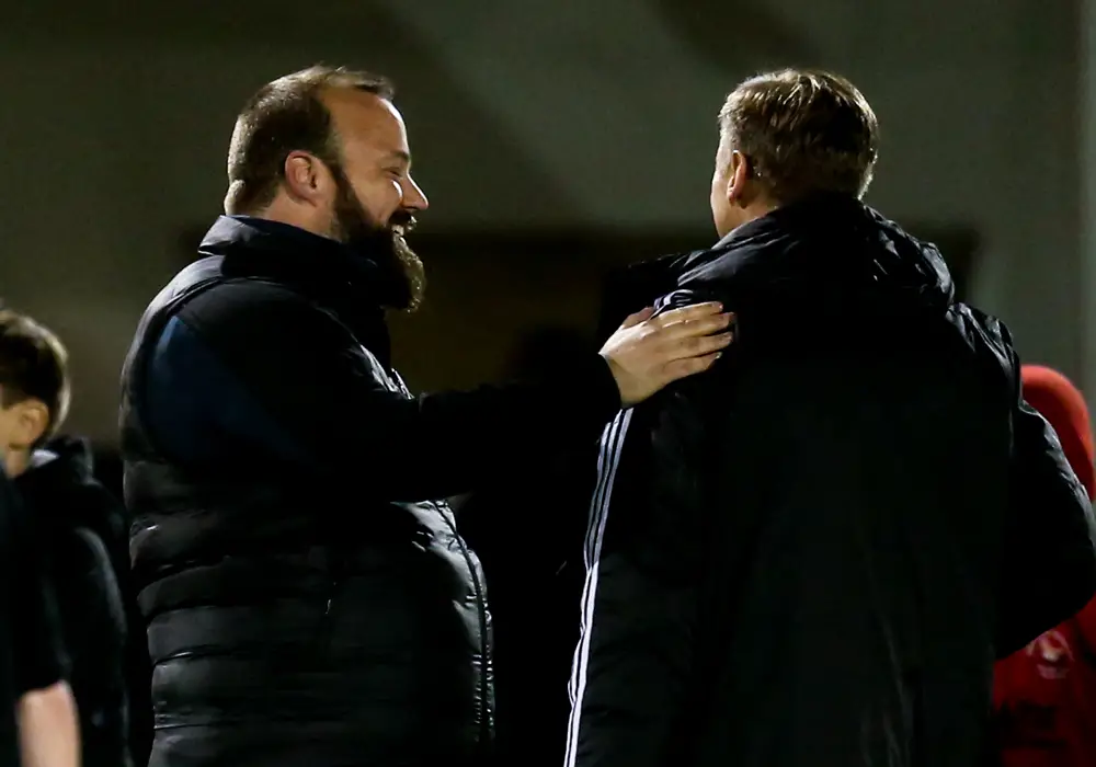 Bracknell Town chairman Kayne Steinborn-Busse (left). Photo: Neil Graham.