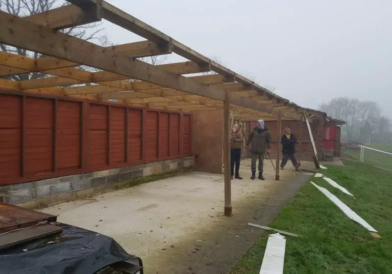 Deconstructing the 'shed' at Binfield FC. Photo: Ellis Woods.