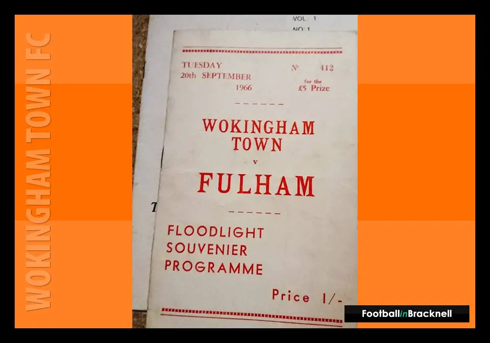 Programme from Wokingham Town vs Fulham FC. Photo: Sean Chandler.