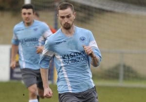 Woodley United's Greg Beckett. Photo: Mark Pugh.
