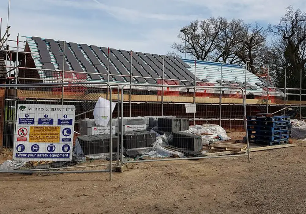 The roof at Hill Farm Lane Binfield FC. Photo: @binfieldfc.