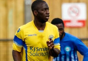 Woodley United defender Idris Kamara. Photo: Neil Graham.