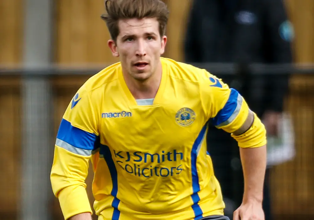 Woodley United's Jake Nicholls. Photo: Neil Graham.