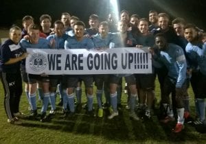 Woodley United celebrate promotion. Photo: @woodleyunitedfc