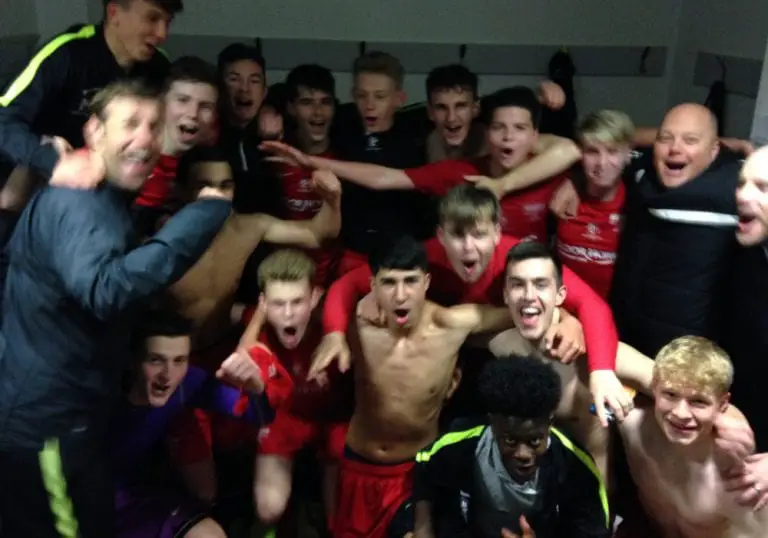 Binfield youth celebrate title win. Photo: Jack Craske.