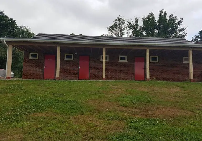 The exterior of the new dressing rooms at Binfeild. Photo: Binfield FC.