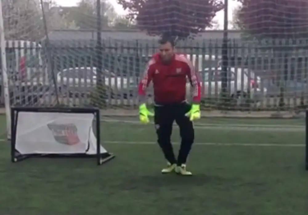Ascot United goalkeeping coach Reza Soltani.
