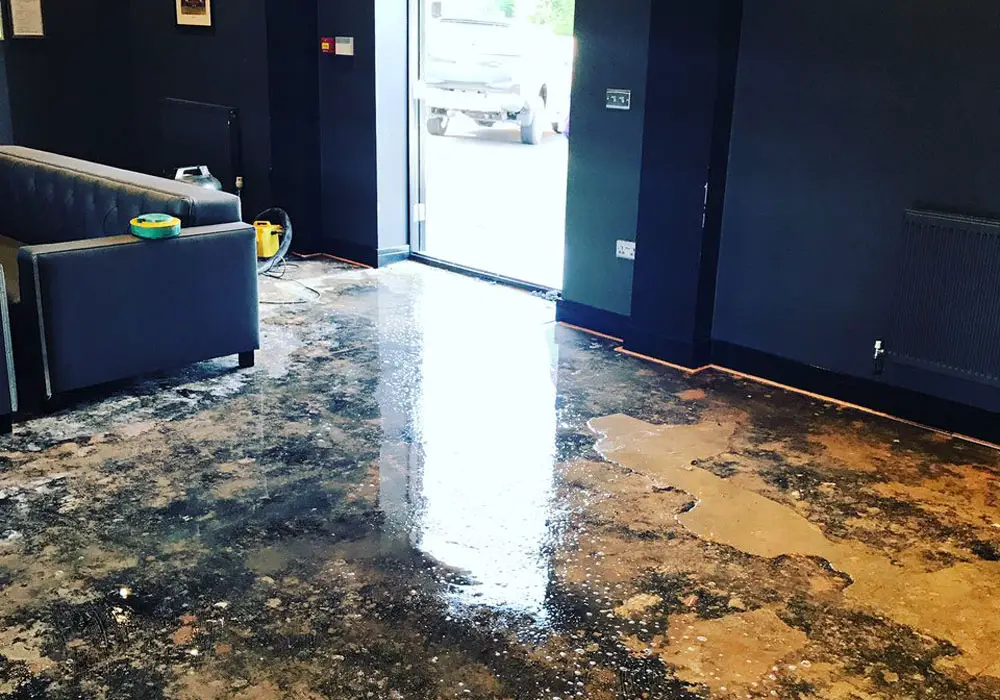 Water damage at Bracknell Town's bar.