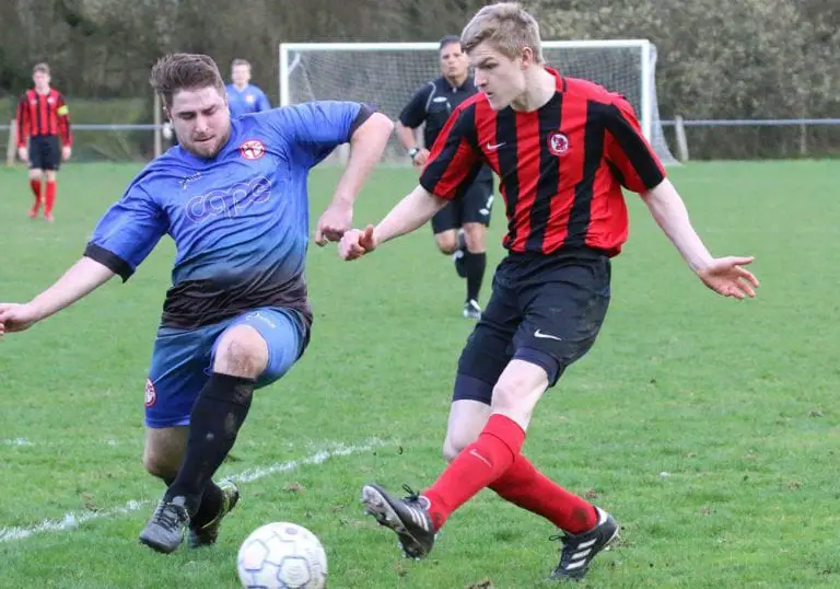 Action from Sandhurst Town against AFC Aldermaston in 2016/17. Photo: Simon Bryce.