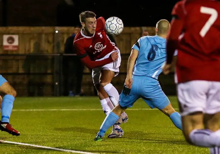 TJ Bohane scores against Slough Town. Photo: Neil Graham.