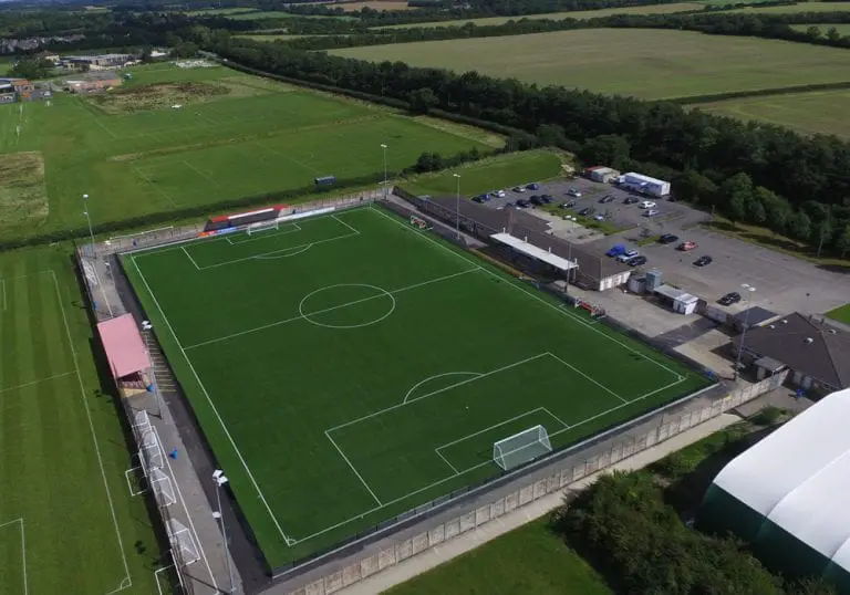 Cirencester Town's Corinium Ground from the air.