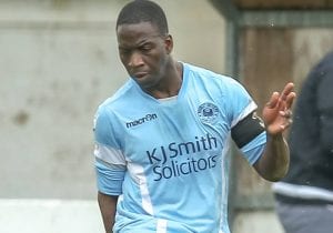 Woodley United captain Idris Kamara. Photo: Neil Graham.