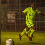 Sanchez Commock scores for Binfield FC. Photo: Neil Graham.