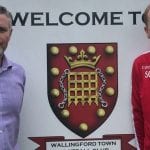 Glenn Goudie, Wallingford Town AFC manager and chairman Simon Cowlard. Photo: WTFC.