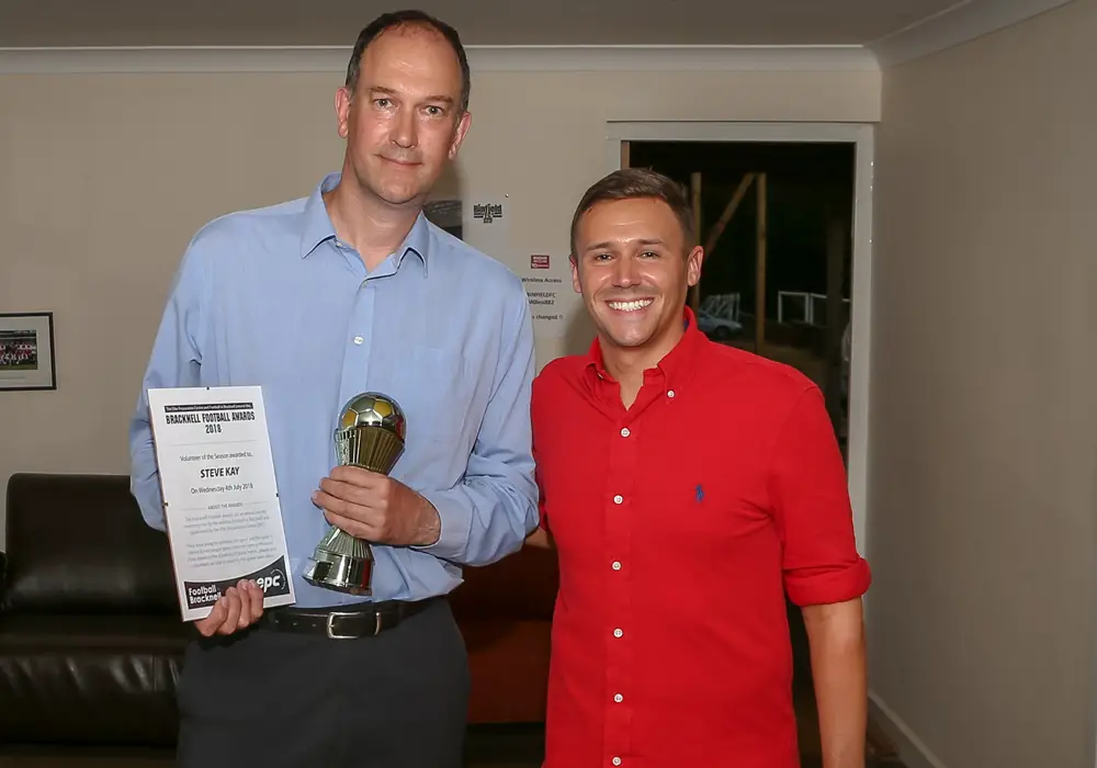 Berks County's Steve Kay accepts his award for Volunteer of the Season. Photo: Neil Graham