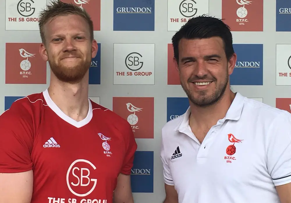 Josh Helmore and Carl Davies. Photo: Bracknell Town FC.