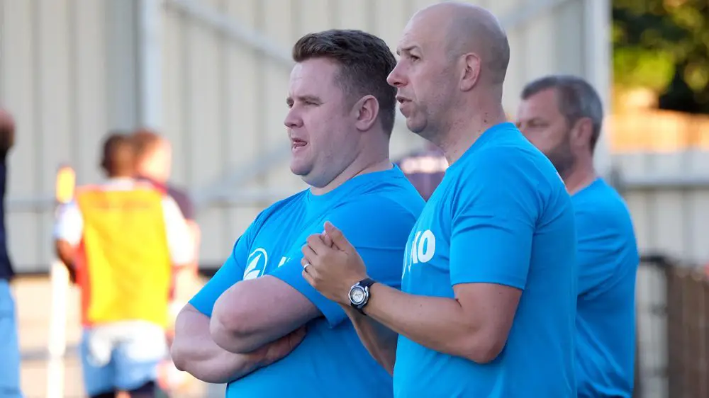 Slough Town managers Neil Baker and Jon Underwood. Photo: Windsor Observer.