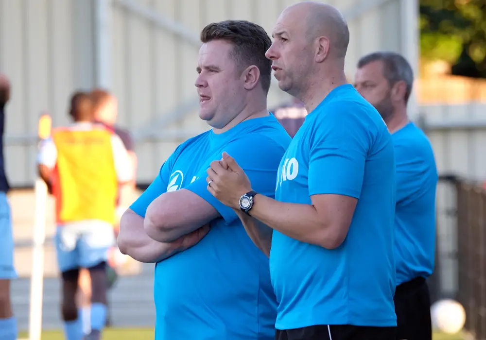 Slough Town managers Neil Baker and Jon Underwood. Photo: Windsor Observer.