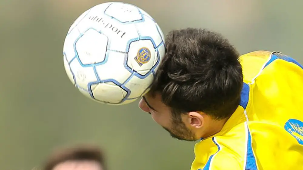 The Uhlsport Hellenic League match ball. Photo: Neil Graham.