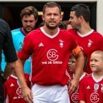 Dave Hancock leads Bracknell Town out in the Bostik League for the first time. Photo: Neil Graham.