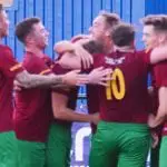 Holyport celebrate a goal in the Supplementary Cup Final. Photo: Richard Tyrell.