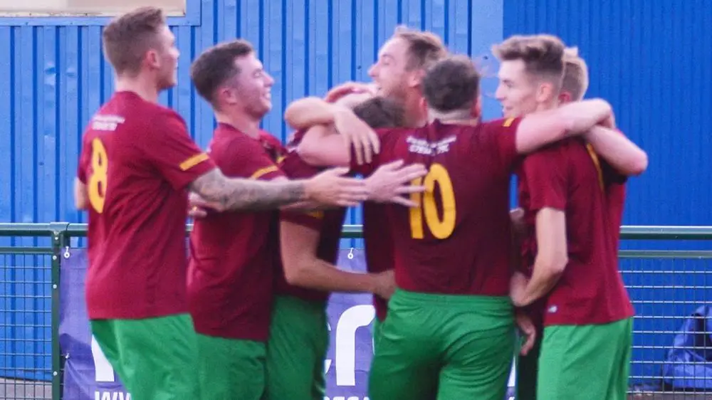 Holyport celebrate a goal in the Supplementary Cup Final. Photo: Richard Tyrell.