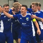 Reading City celebrate Alfie Grant's goal on Saturday. Photo: STiR.