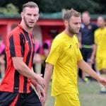 Sandhuirst Town's Sam Green in the FA Cup against Lymington Town. Photo: Hopping Around Hampshire.